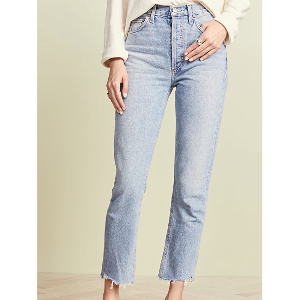 Agolde Riley High Rise Straight Crop Jeans - Picture 5 of 6